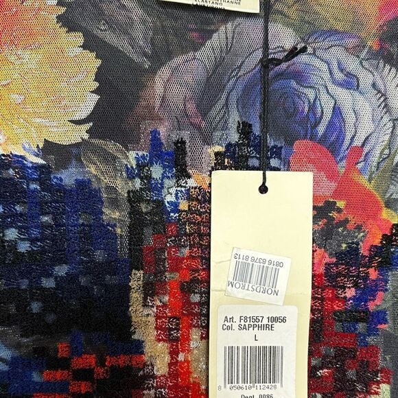 Fuzzi Embroidered Dress Deep Floral Sz L NWT - Picture 7 of 10